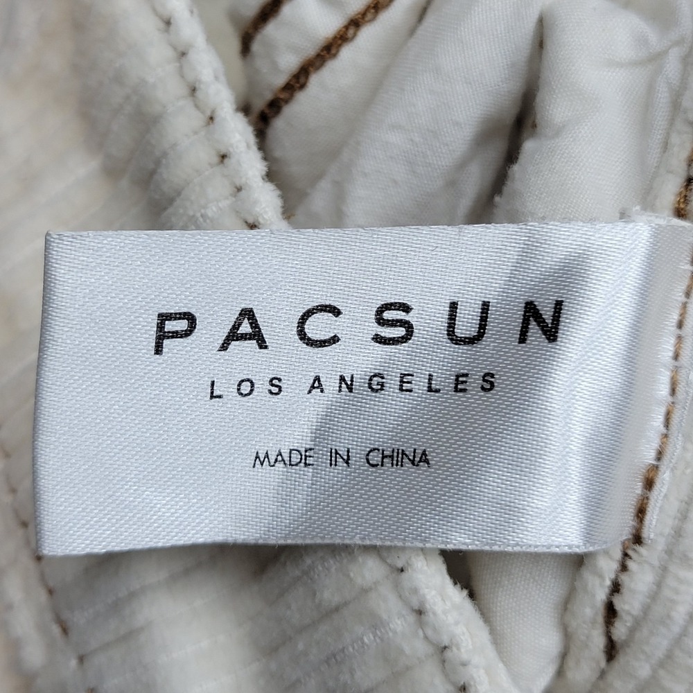 PacSun Jeans Womens 24 Ivory Mom Corduroy 5 Pocket Design Straight Leg Outdoor - Picture 13 of 14